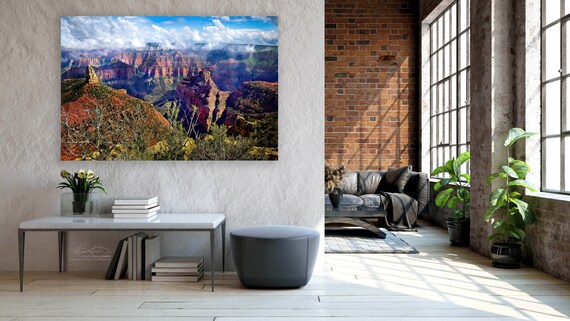 Park Fine Art Print Grand Canyon Photography, Red Rock Desert Scene (Extra Large, Metal Canvas Paper, Archival Quality)