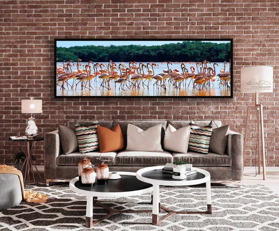 Fine Art Photography Flamingos Mexico - Caribbean Coastal Scene Wall Decor - Archival Print, Canvas or Metal, Ready to Hang