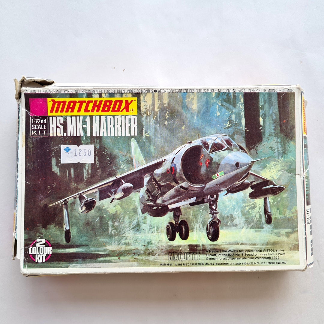 Vintage Matchbox HS MK1 HARRIER 1972 Plastic Model Airplane Etsy