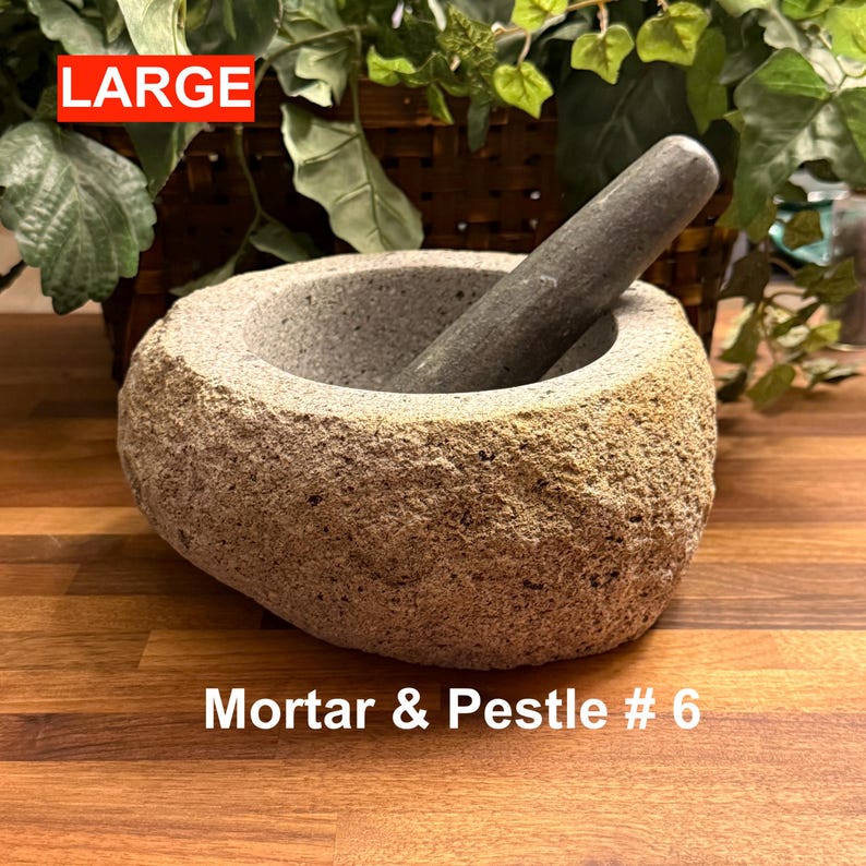 River Stone Mortar and Pestle / Container . Kitchen , Bath , Pantry . Ideal or Decor Piece !
