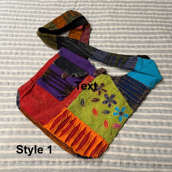 Handmade Colorful Cotton Boho Shoulder Bag | Hippie Sling Tote