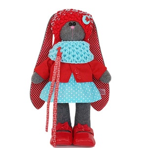 Bambola di peluche personalizzata a forma di coniglio da 14 pollici per bambina, peluche rosa a forma di coniglietto pasquale, abbigliamento da coniglio, bambola di peluche a forma di coniglio, peluche a forma di lepre. PRONTO PER LA SPEDIZIONE