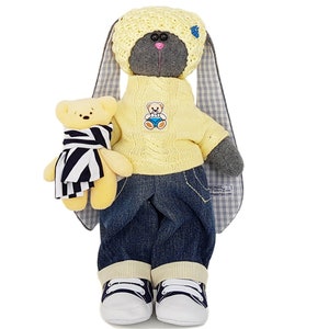 Peluche per bambini, regali unici per ragazzi, coniglietto di peluche, coniglio di peluche, regalo per compleanno, pronto per la spedizione