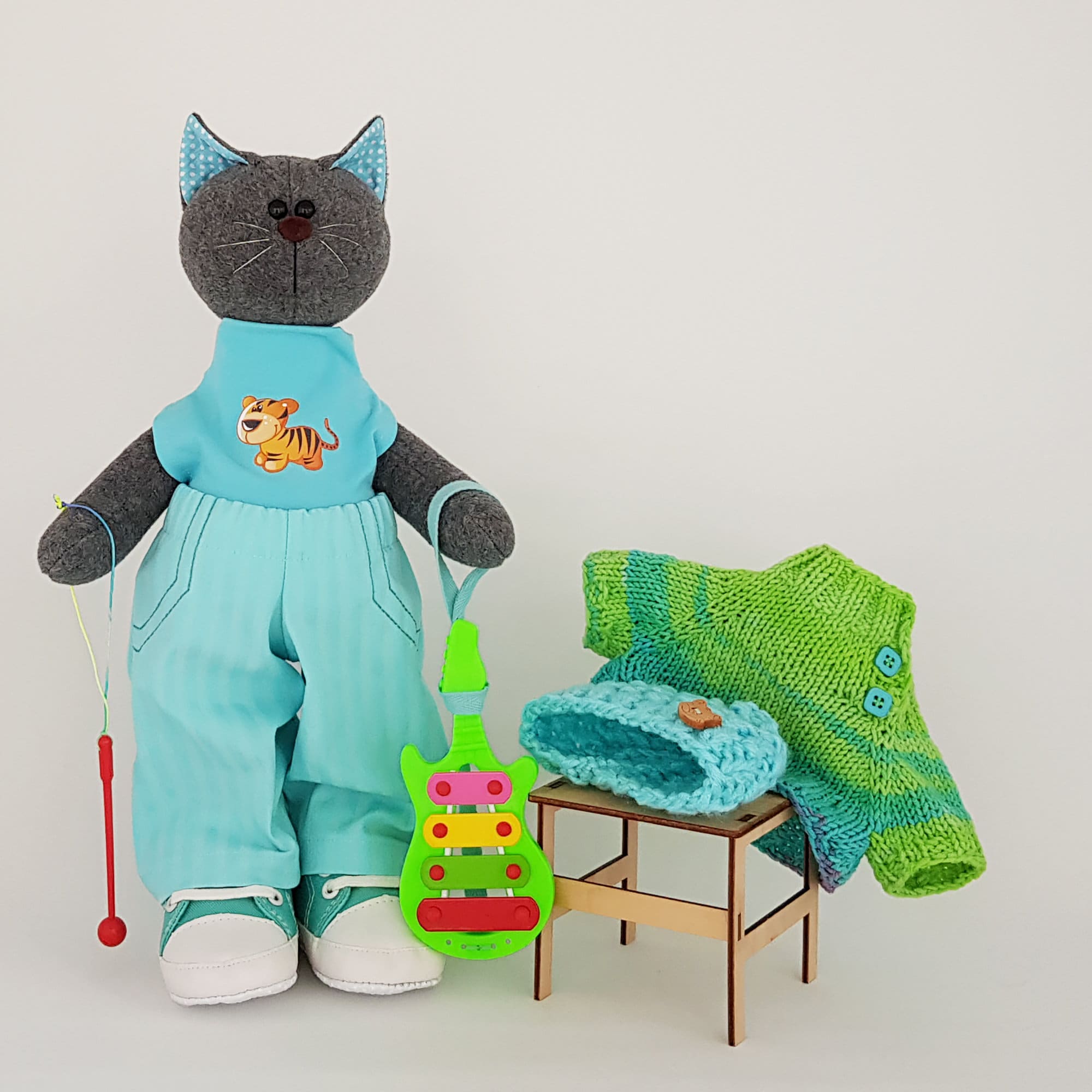 Stuffed Animal Toy for Baby Boy Сat Doll 14 Inch in Removable Etsy