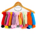 NEW  COLORS Knitted scarf with pompoms for doll, Knitted accessories for toys product logo