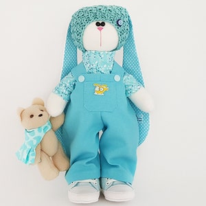 Easter bunny Plush for boys, stuffed rabbit doll, Big toy gift, gift for the child, bunny doll, small bear, Ready to Ship Gift for Easter