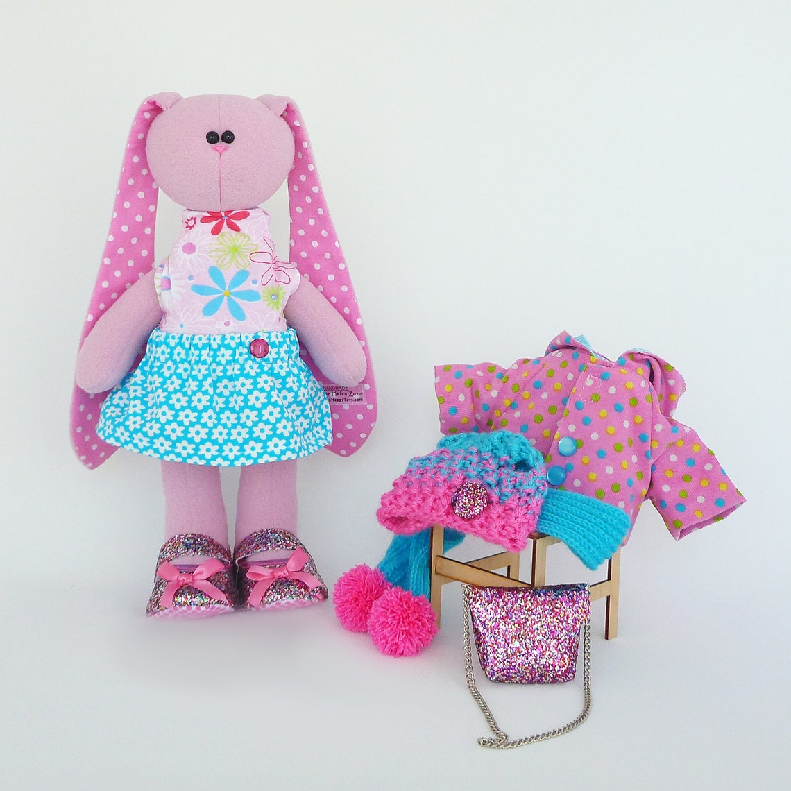 Easter Bunny Plush Rabbit Toy Gift for Girl Fabric Doll Etsy