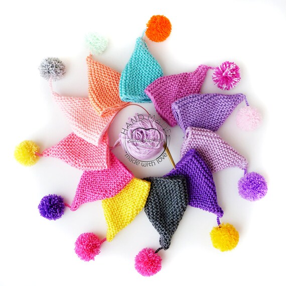 Knitted cap for doll 14-18", Knitted hat with pompom for toys Gift for Christmas