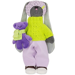 Peluche per bambini, regali unici per ragazzi, coniglietto di peluche, coniglio di peluche, regalo per compleanno, pronto per la spedizione