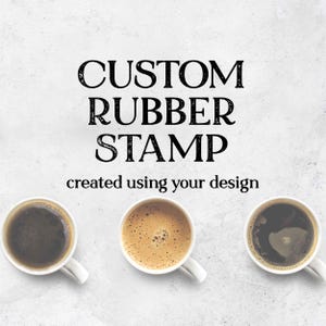 Rubber Stamp with your Logo for Coffee Shop – Logo Ink Stamp for Café Cups, Takeaway Cups, and Bags - Business Branding with Your Logo