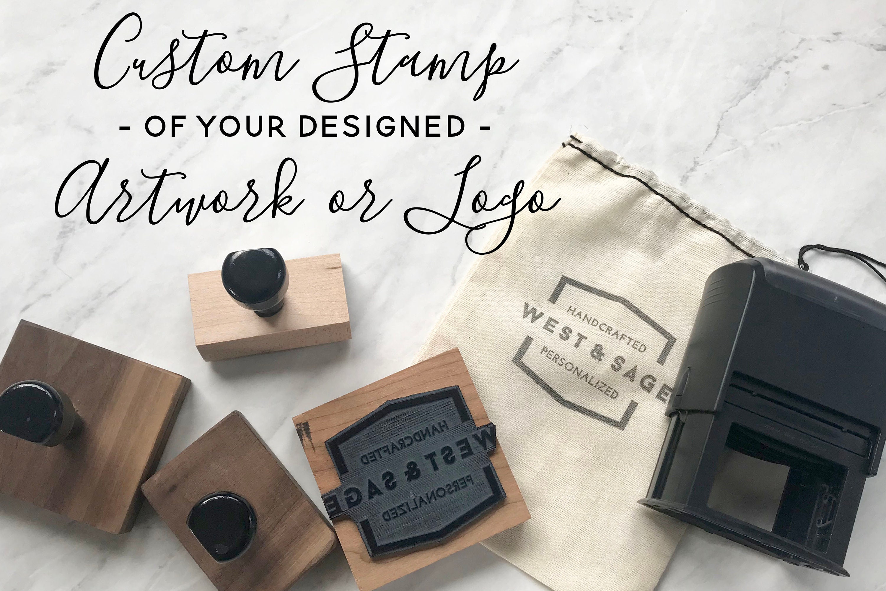 Custom Logo Stamp Business Card Stamp Logo Rubber Stamp Etsy