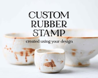 Custom Logo Rubber Stamp for Pottery – Personalized Clay Stamp