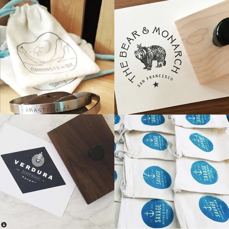 Custom Logo Stamp Business Card Stamp Logo Rubber Stamp Etsy