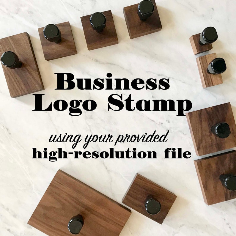 Custom Logo Stamp for Business Branding Rubber Stamp Mounted Etsy