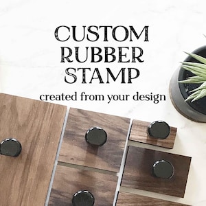 Custom Logo Stamp: Handmade Walnut Wood Handle, Small Business Branding