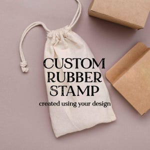 Custom Logo Stamp for Muslin Bags – Personalized Rubber Stamp for Cotton Favor Bags, Packaging & Gift Pouches – Custom Drawstring Bags