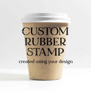 Logo Ink Stamp for Coffee Shop – Personalized Rubber Stamp for Cafes, Coffee Carts, Events, or Wedding Drink Cups - Rubber Stamp with Logo