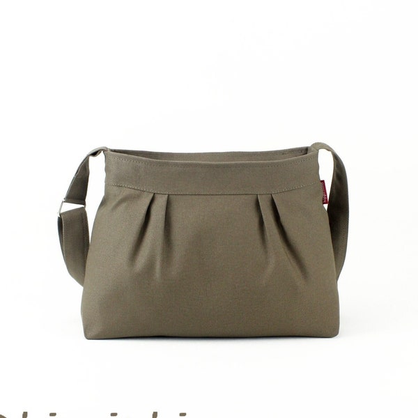 Women Small Canvas Crossbody Bag Pleated Purse Everyday Messenger Makeup Stylish Purse Minimalist Dumpling Simplicity Shoulder Zip Closure