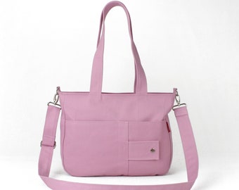 Bolso de hombro con correa cruzada desmontable, bolso de mujer con cierre de cremallera y bolsillos, bolso de pañales, bolso de uso diario, bolso bandolera informal, bolso de compras, bolso hobo ecológico