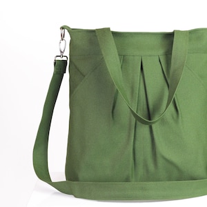 Canvas Shoulder Bag Large Crossbody Tote Detachable Strap Cotton Hobo Pleated Purse Multi Pocket Casual Washable Handmade Organizer Bag