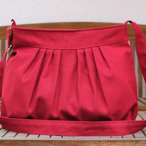 Bolso bandolera de lona para mujer, con cierre de cremallera, mediano, plisado, lavable, de algodón suave, bolso hobo, correa larga ajustable, bolso de mano para uso diario
