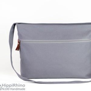 Unisex Large Cotton Canvas Messenger Book Diaper Bag Zipper Closure Pocket Everyday Day Bag Travel Shoulder Crossbody Men Women Bag Tote