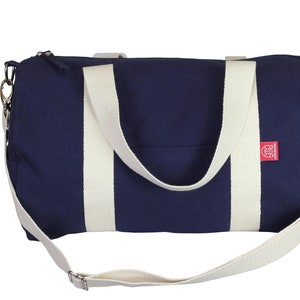 Navy Blau Sport Duffel Bag Lange verstellbare Baumwollgurtband waschbar Gym Yoga Chic täglichen Gebrauch Reißverschluss Verschluss Unisex Circle Travel Bag