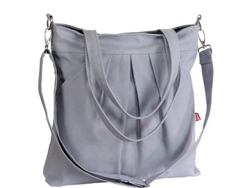 Bolso de hombro de lona, bolso cruzado con múltiples bolsillos, lavable, plisado, gran capacidad, bolso de playa, damas de honor, regalo de despedida de soltera, correa desmontable