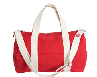 Sac de sport en toile rouge, Entièrement doublé lavable, Sac de sport, Sac de yoga, Sac de sport unisexe, Sac de sport, Sac de voyage, Sac de voyage, Sac avec poches, Mignon