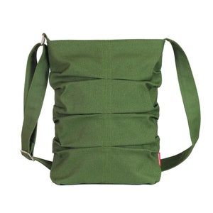 Kleine Tragetasche Crossbody Plissee Geldbörse Damen Mode Tasche Eco Cotton Messenger Top Reißverschluss Waschbar Verstellbar Lange Gurt Tasche