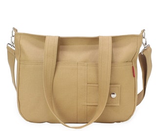 Bolso de lona para hombro, bandolera, con correa desmontable, de algodón lavable, tamaño mediano, informal, para compras, tipo mensajero, minimalista, bonito.