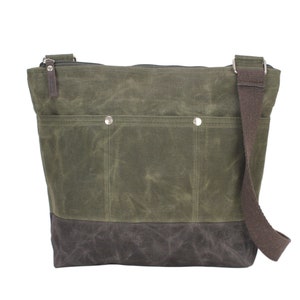 Gewachste Canvas Einkaufstasche Crossbody Mitteltäglich Alltagstasche Zweifarbige Einkaufstasche Lange Baumwollgurtband Minimalistisch Einfach Tasche Nette Tasche