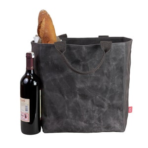 Waxed Canvas Grocery Tote Bag Hand-Waxed Reusable Market Bag Large Shopping Strong Work Farmers Garden Bag Eco-Friendly Stylish Bag Durable