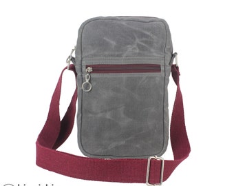 Kleine gewaxte draagtas Crossbody Ritspaspoort portemonnee Hand gewaxt Gewoon Messenger Tweekleurige schattige tas Unisex alledaagse schouderwerktas Veelzijdig