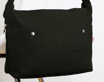Messenger Bag Unisex College Bag Crossbody Long Strap Adjustable Strap Handmade Big Pocket Large Bag Zippered Pocket School College Bag