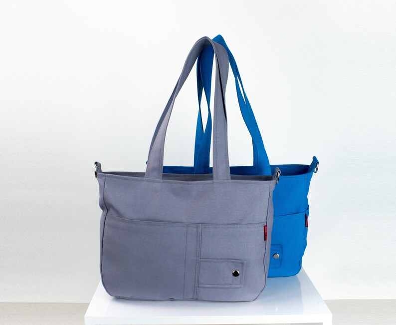 Light Gray Purse Double Strap Front Pocket Washable Daily Use Etsy