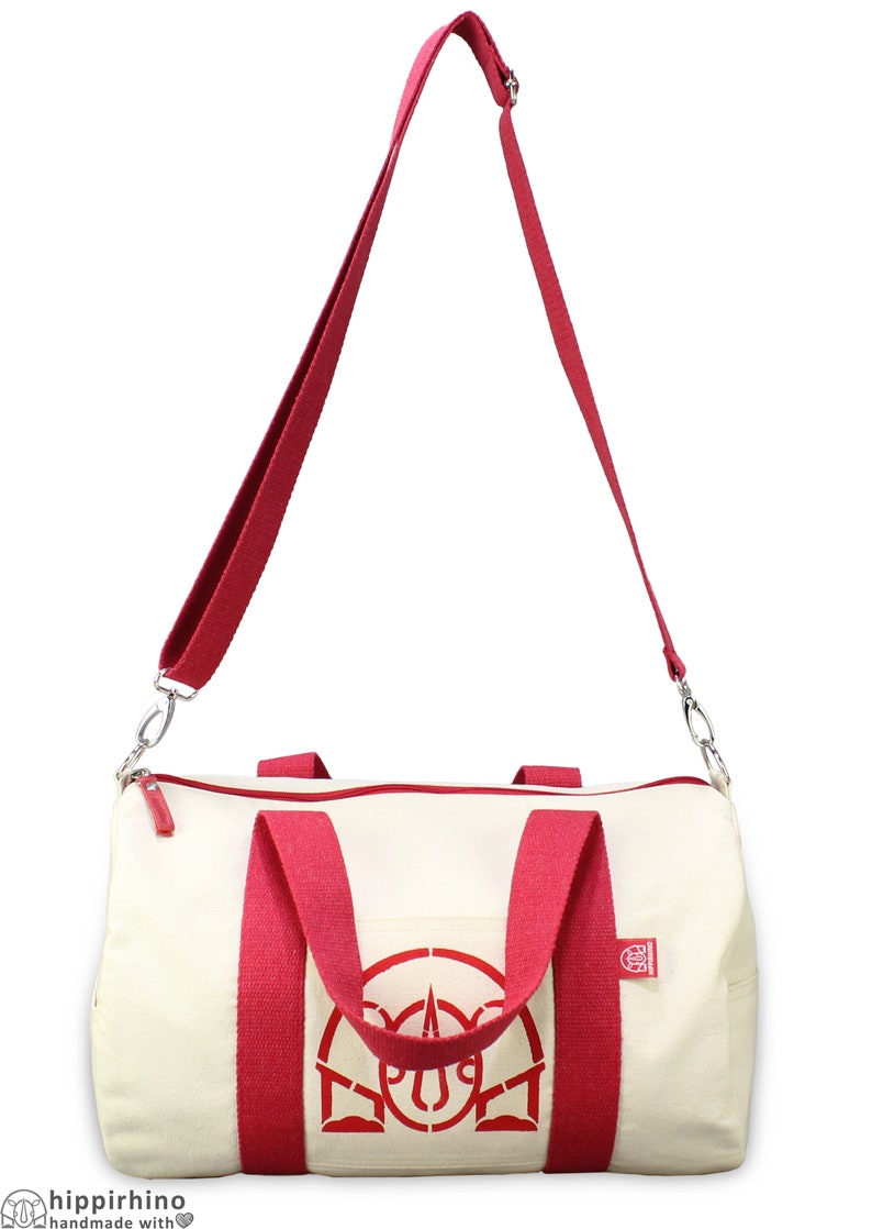 Raw Cotton Duffle Bag Stencil Personalized With Initials Etsy