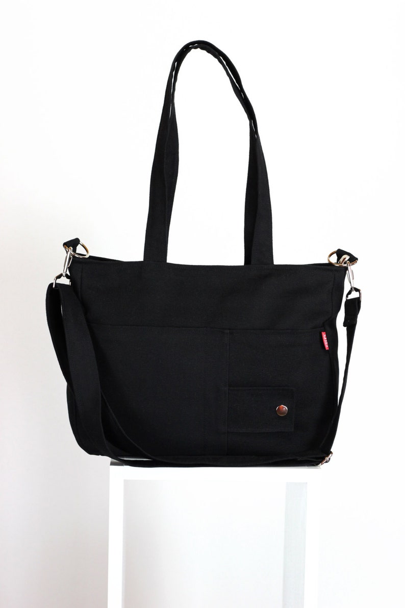 Black Bag Washable Durable Shoulder Bag Crossbody Bag Etsy