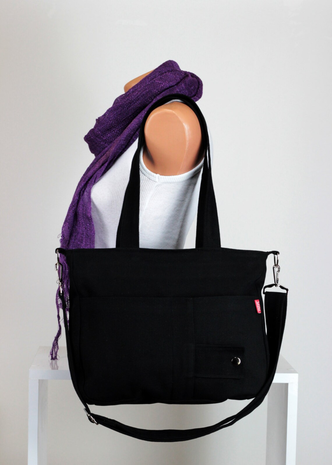 Black Bag Washable Durable Shoulder Bag Crossbody Bag Etsy