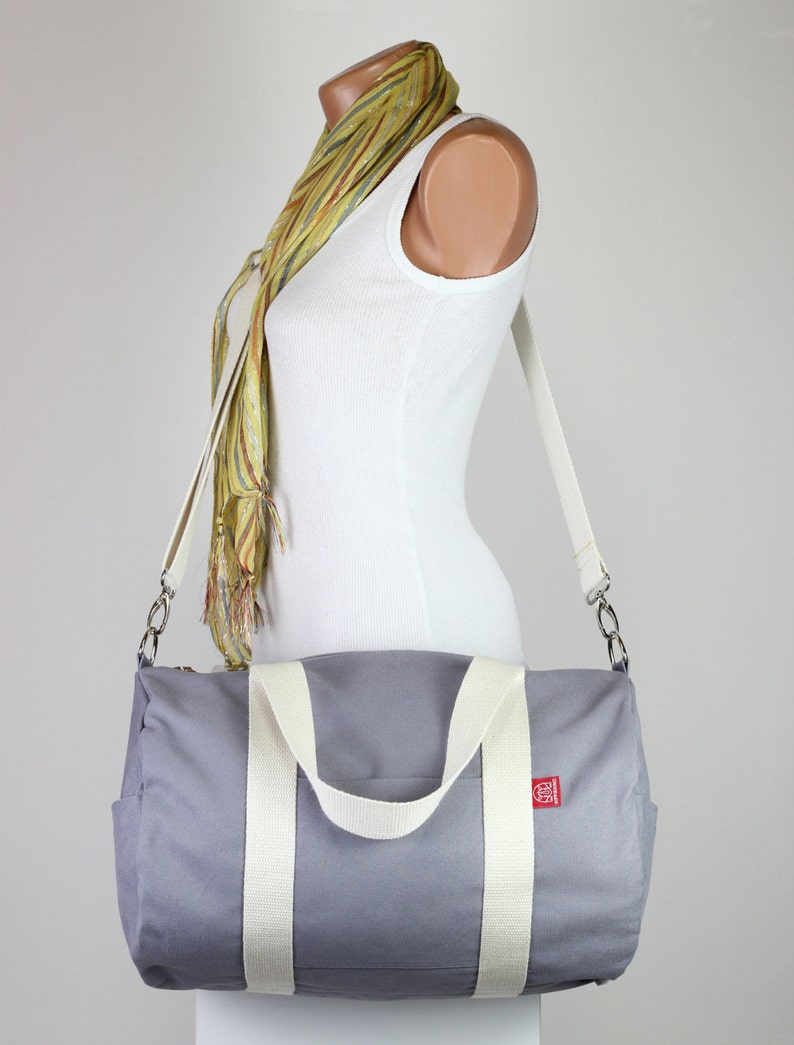 Light Gray Bag Duffel Bag Sport Bag Long and Adjustable Strap Etsy