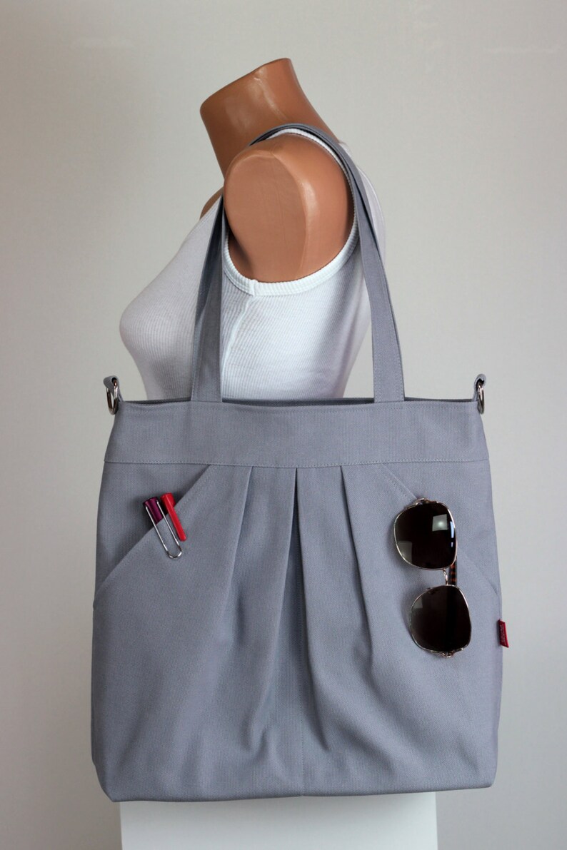 Light Gray Bag Double Straps Washable Choose Your Color Etsy