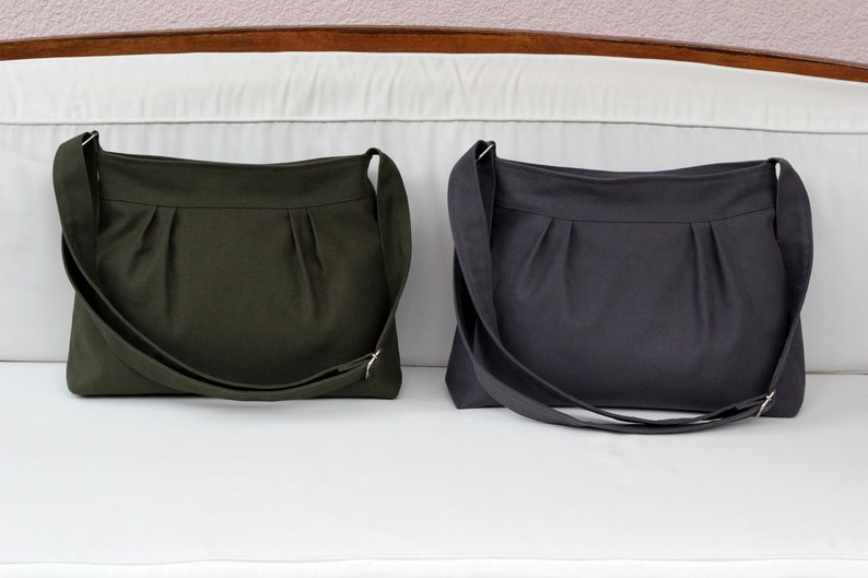 Light Gray Small Purse Bag Washable Pleated Canvas Bag Etsy