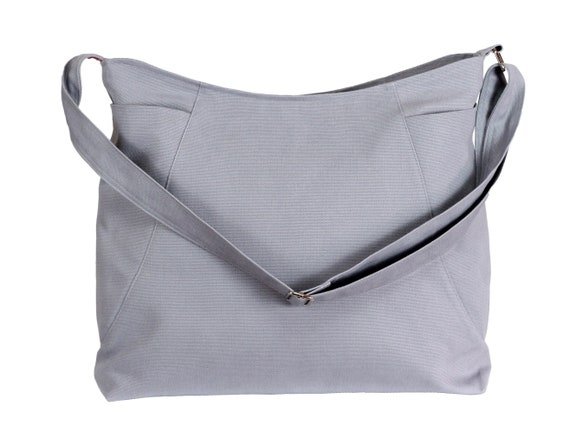 Gray Canvas Crossbody Hobo Bag Large Side Pockets Long Adjustable Strap Zipper Closure Cute Purse Messenger Bag Fully Lined Washable Handbag Etsy