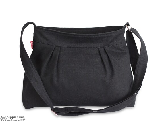 Buy Small Canvas Crossbody Bag Black Hobo Purse Everyday Bag Zipper Closure  Washable Pleated Bag Minimalist Tote Shoulder Bag Travel Bag Day Bag Online  in India - Etsy