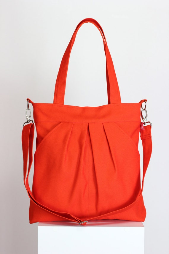 Orange Bag Large Bag Washable Two Large Pocket Zipper closed | Etsy