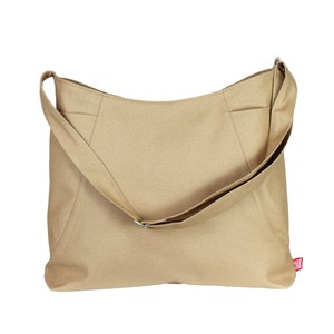 Canvas Crossbody Hobo Bag Multi Side Pockets Washable Cotton Bag Weekender Bag Overnight Bag Vegan Tote Shopping Market Eco Diaper Bag