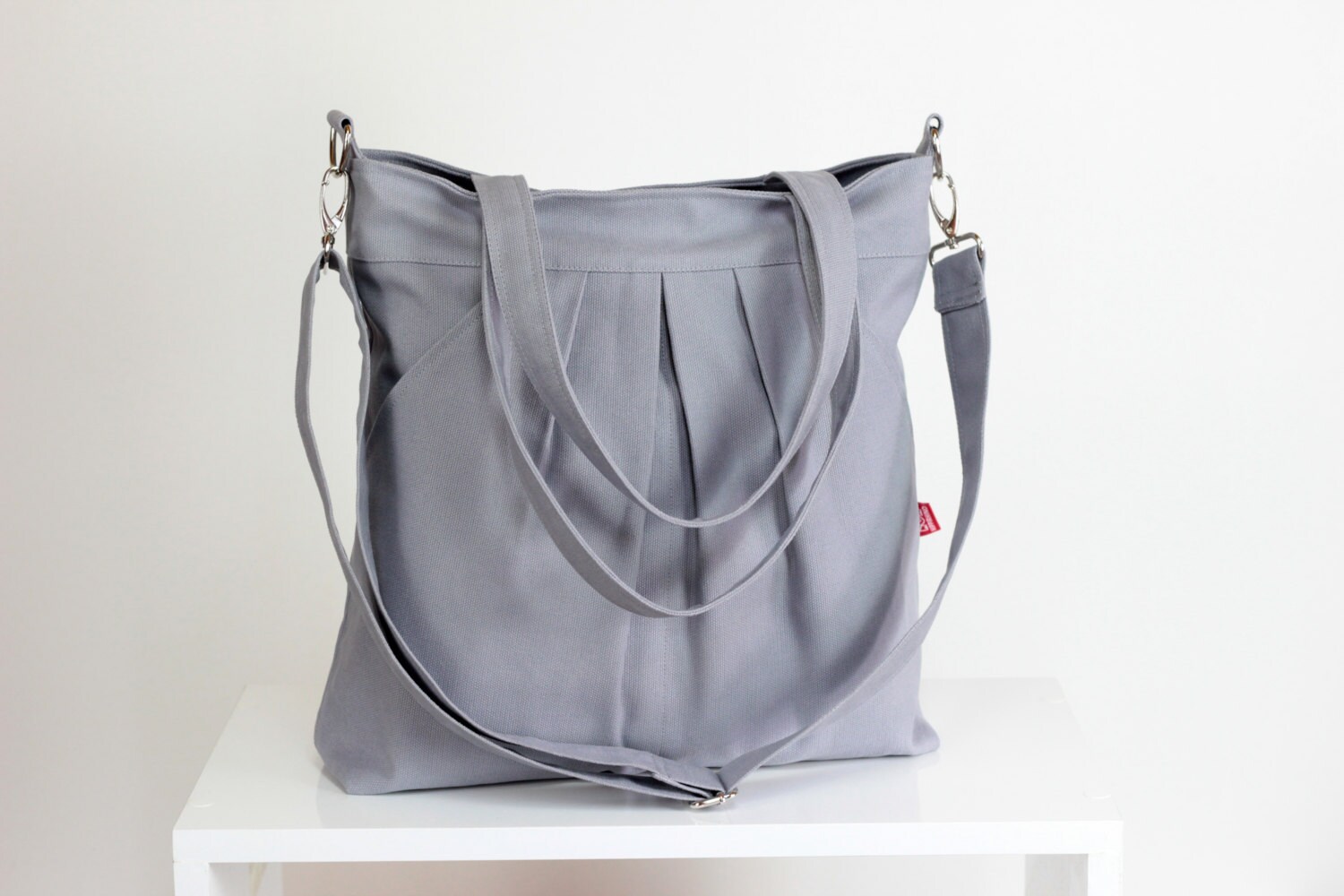Light Gray Bag Double Straps Washable Choose Your Color Etsy