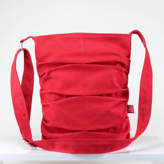 red canvas bag