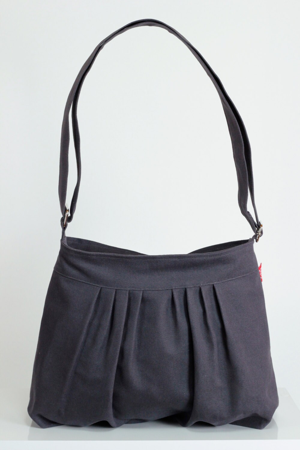 Dark Gray Canvas Bag Choose Your Color Purse Pleated Bag Etsy