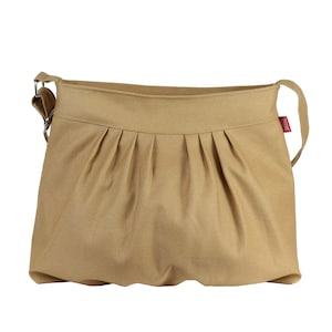 Canvas Crossbody Bag Pleated Washable Cotton Purse Mom Daughter Girlfriend Gift Casual Daily Bag Messenger Bag Travel Diaper Everyday Bag
